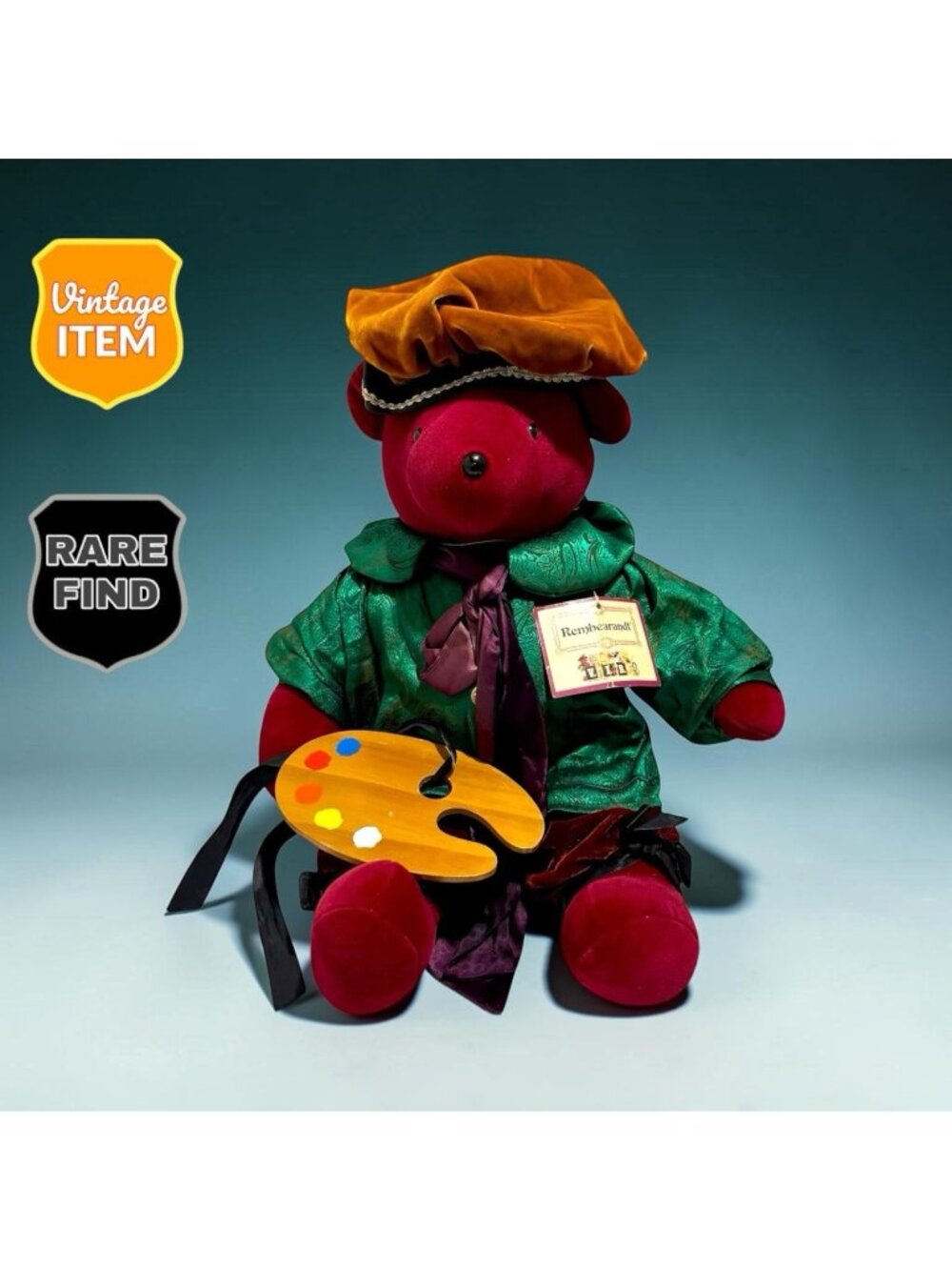 Vintage 1979 Rembearandt VIB Very Important Bear, Hat & Artist's Palette. RARE!
